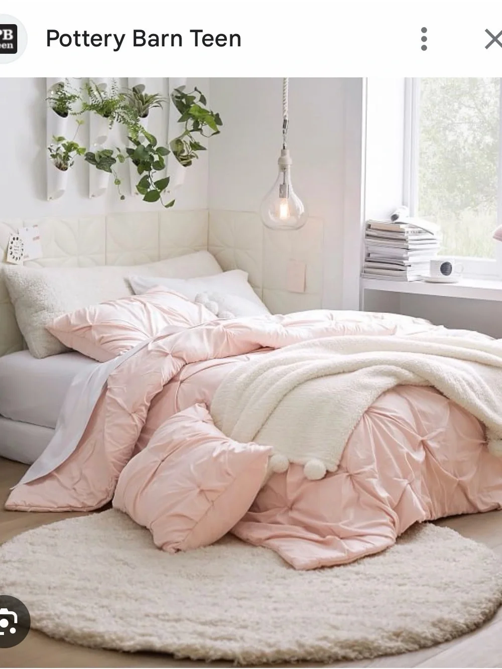 Pottery Barn Teen Blush Pintuck Comforter and Shams